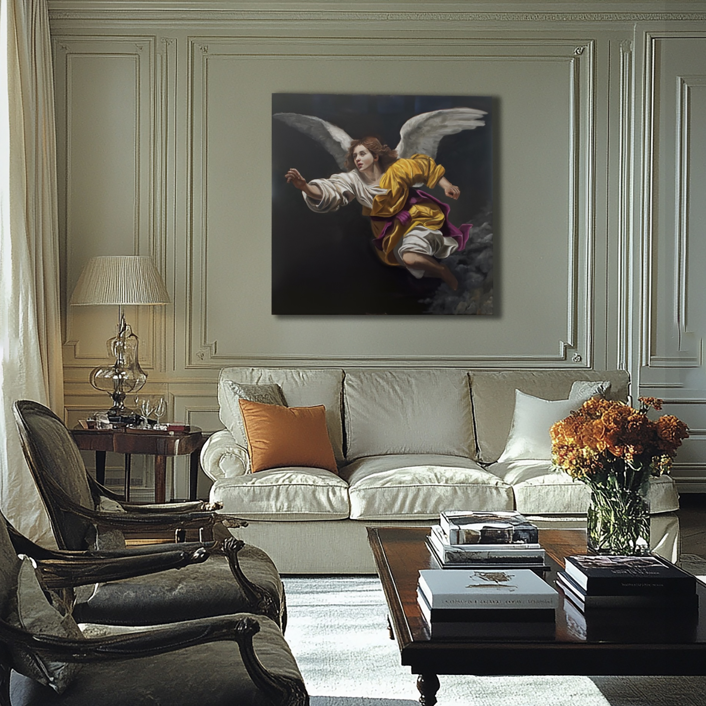 Caravaggio's Angel shown in place