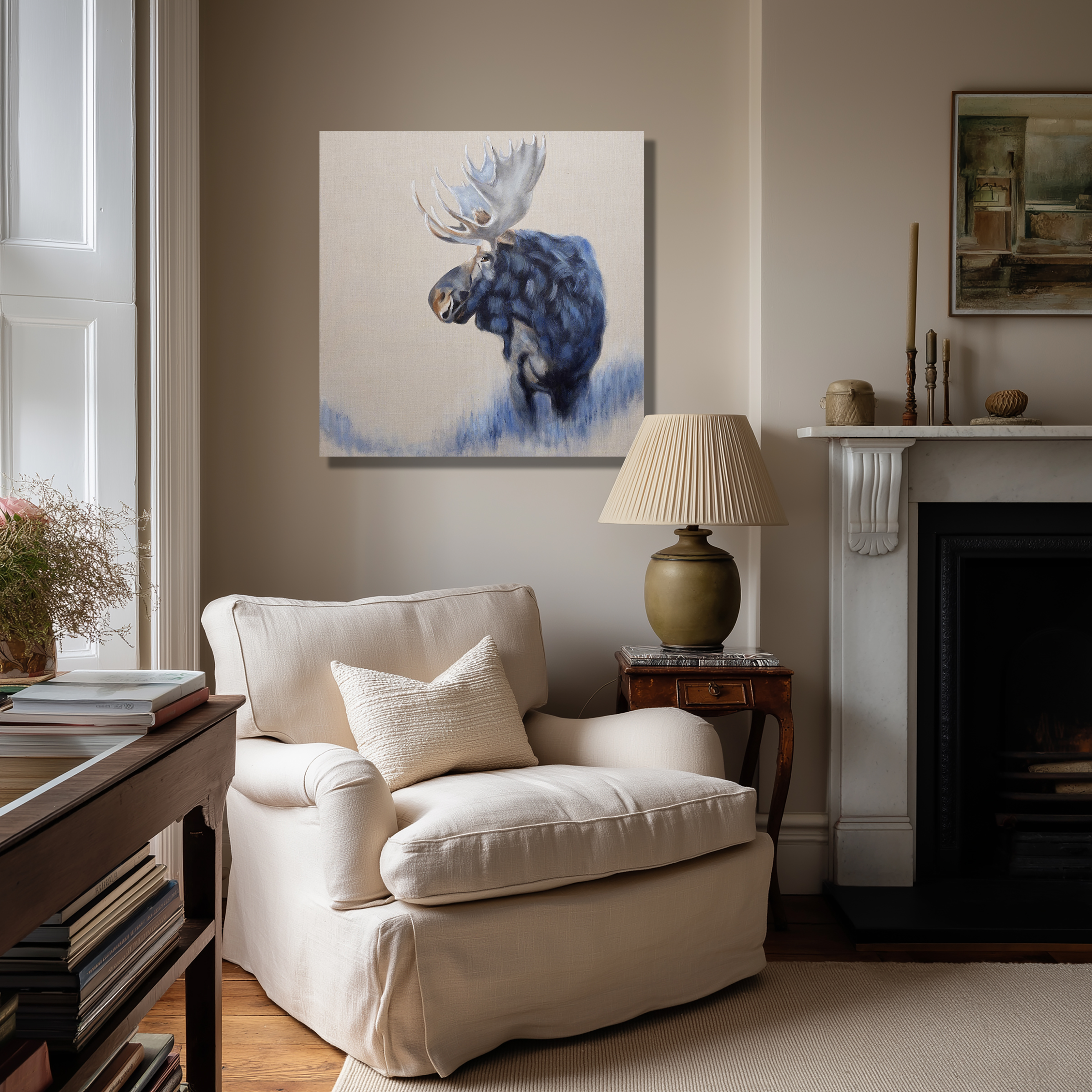 Moose on Linen shown in place